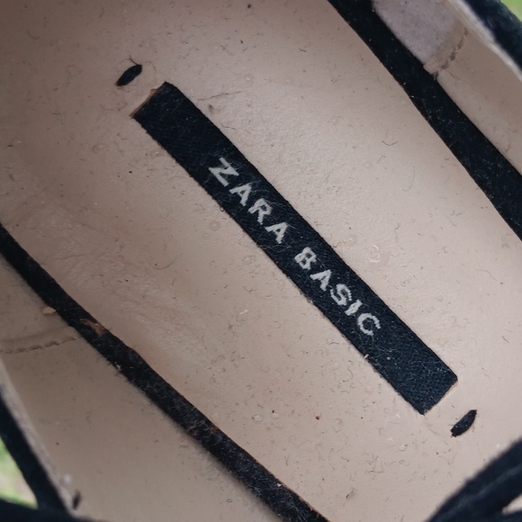 ZARA BASIC COLLECTION LADIES BLACK SUEDE WRAP FLATS W/GLITTER HEEL (NEW!) - Picture 13 of 13